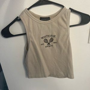 White fox crop top